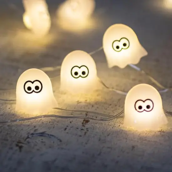 10ct. LED Halloween Ghost Fairy Lights {3}