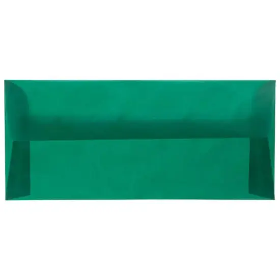 JAM Paper 4.125" x 9.5" Business Translucent Vellum Envelopes, 25ct. Racing Green {1}