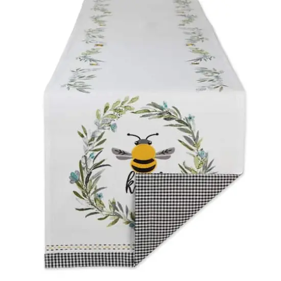 DII&reg; 108" Bee Kind Reversible Embellished Table Runner {1}