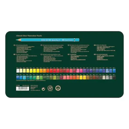 Faber-Castell Albrecht Durer 60 Color Watercolor Pencil Set in Metal Case {5}