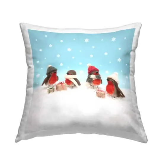 Stupell Industries Birds & Christmas Presents Throw Pillow {1}