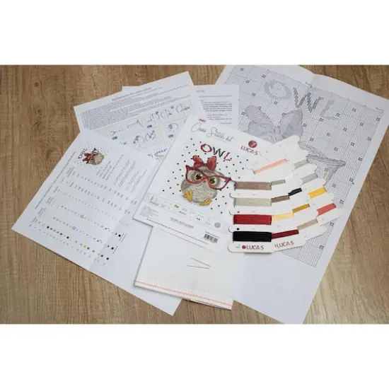 Luca-S The Owl with Glasses Counted Cross Stitch Kit {5}