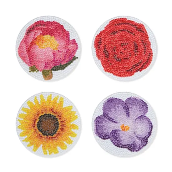 Round Flower Diamond Art Coaster Kit by Make Market&reg; {1}