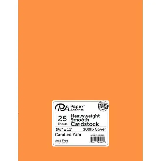 PA Paper™ Accents 8.5" x 11" 100lb. Smooth Cardstock, 25 Sheets Candied Yam {1}
