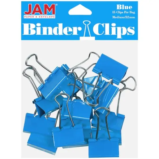 JAM Paper 1.25" Colorful Binder Clips, 30ct. Blue {3}