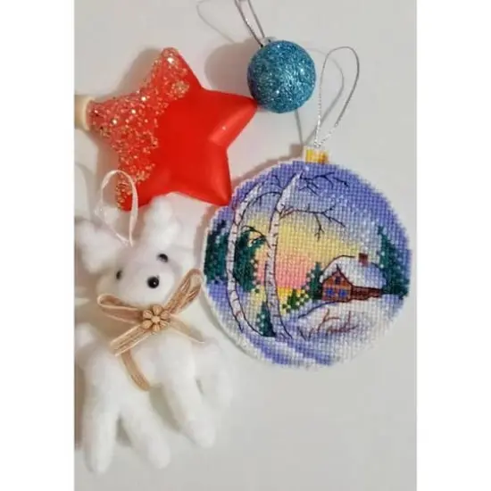 MP Studia Winter Landscape Plastic Canvas Counted Cross Stitch Kit {3}