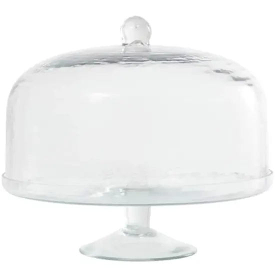 12" Clear Glass Cake Stand with Glass Dome {6}