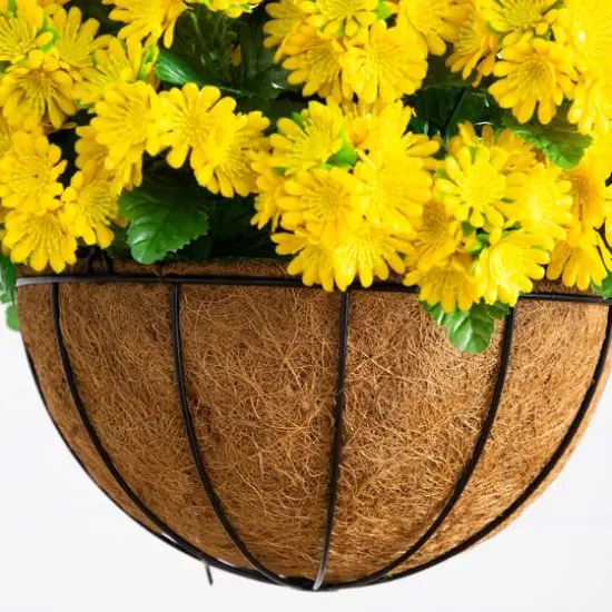 24in. UV Resistant Artificial Chrysanthemum Hanging Basket (Indoor/Outdoor) {5}