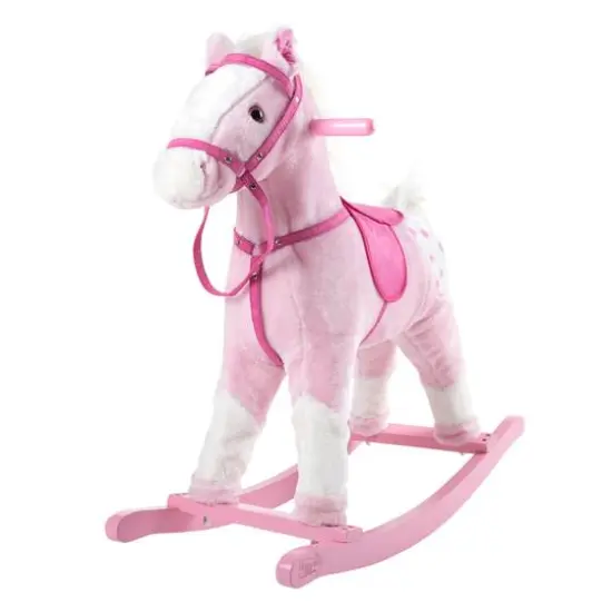 Toy Time Pink Plush Rocking Horse {1}