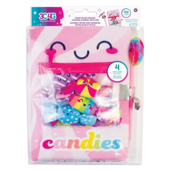 Make It Real&trade; 3C4G Candy Plush Pocket Locking Journal Set {6}