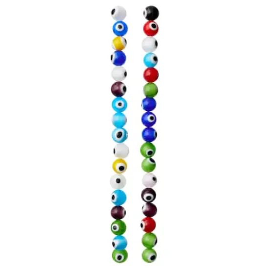 Multicolor Eyeball Glass Round Beads, 8mm by Bead Landing&trade; {4}