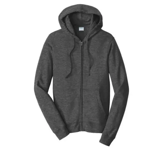 Port & Company&reg; Fan Favorite Fleece Full-Zip Hooded Sweatshirt Dark Heather Gray {1}