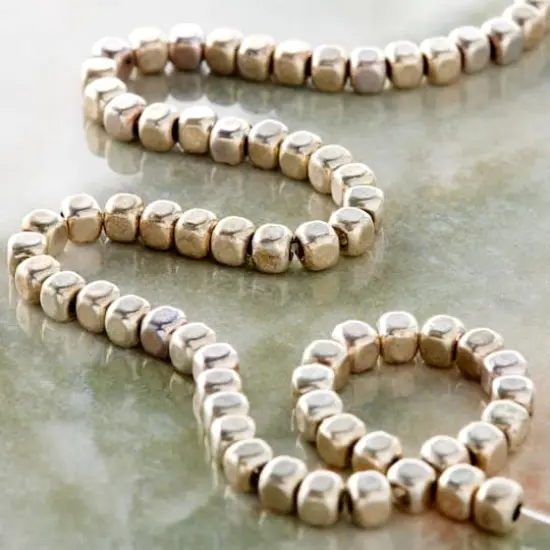 Silver Metal Small Cube Beads, 4mm by Bead Landing&trade; {3}