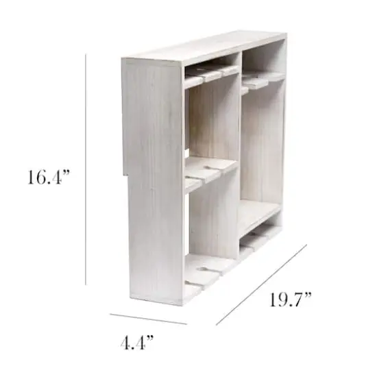 Elegant Designs Wall Mounted Wine Rack Shelf & Glass Holder White Wash {3}