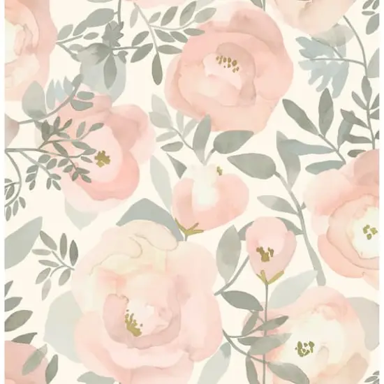 NuWallpaper Rose Peachy Keen Peel & Stick Wallpaper {1}