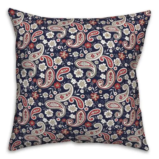 Patriotic Paisley Throw Pillow {1}