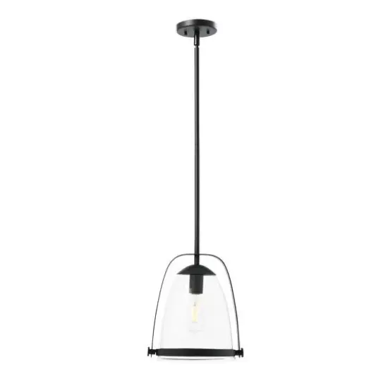 Hello Honey&reg; 5.7ft. Metal & Glass Ceiling Light Matte Black {10}