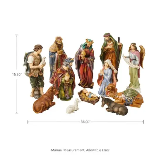 Glitzhome&reg; 16" Oversized Nativity Figurine Set {5}