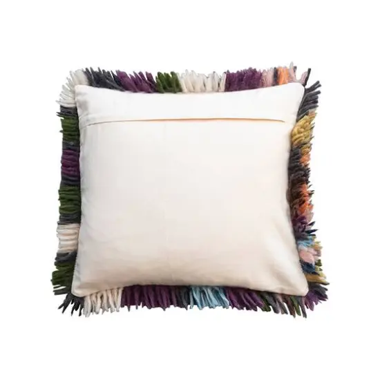 Hello Honey&reg; 20" Multicolored Woven Wool Shag Pillow {10}