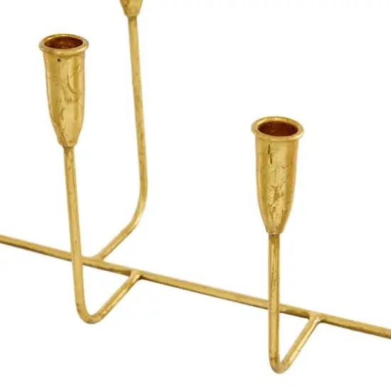 CosmoLiving by Cosmopolitan 10'' Gold Iron Contemporary Candlesticks Holder {4}