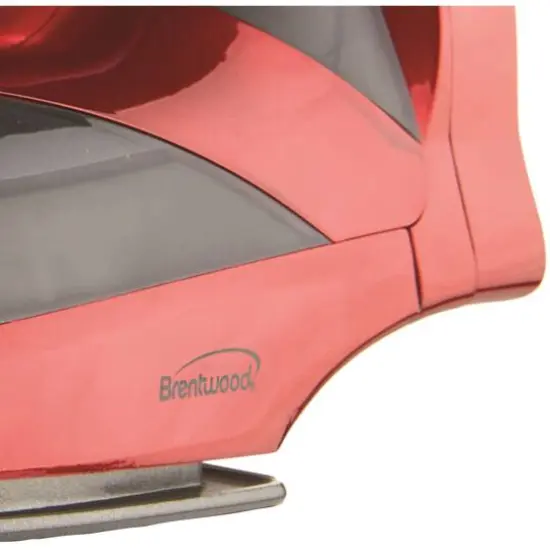 Brentwood 1,200W Nonstick Steam Iron with Retractable Cord Red {8}
