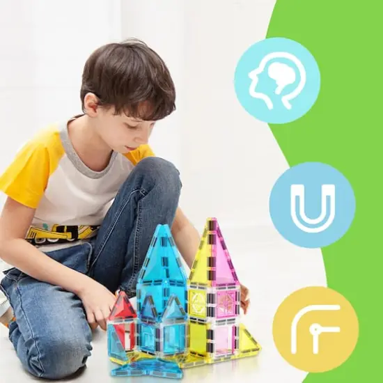 PicassoTiles® 48-Piece Mini Diamond Magnetic Tiles Series Set {5}