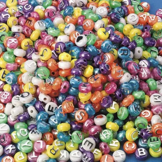 S&S&reg; Worldwide Pearl Plastic Alphabet Beads, 10mm {1}