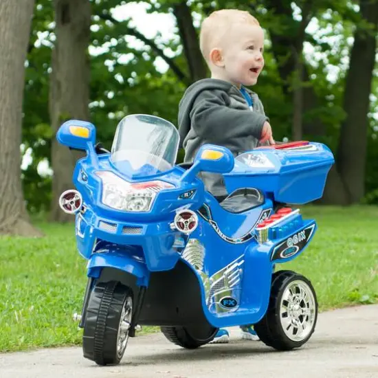 Toy Time Blue Battery Operated Ride-On Motorcycle {4}