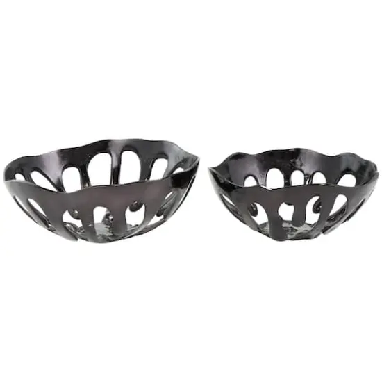 Aluminum Drip Decorative Bowl Set with Open Frame Design Black {11}