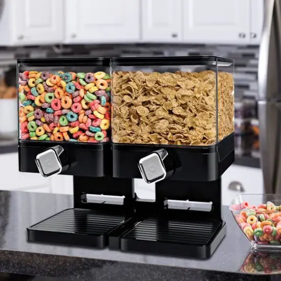 Honey Can Do Black Compact Double Cereal Dispenser {3}