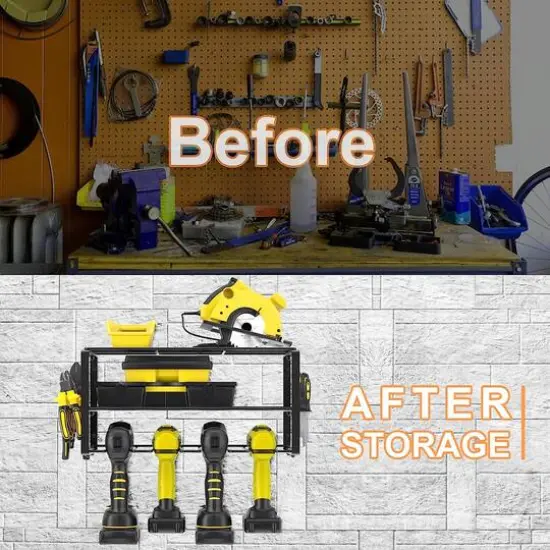 NEX&trade; 16.5" Black Wire Drill & Power Tool Wall Organizer {8}