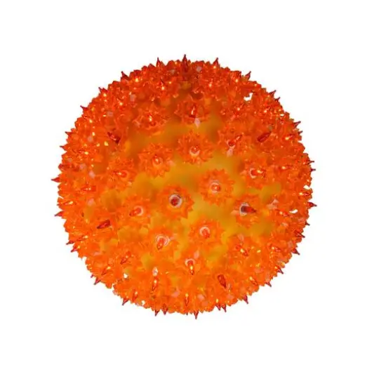 10" Orange Lighted Twinkling Starlight Sphere Christmas Decoration {4}