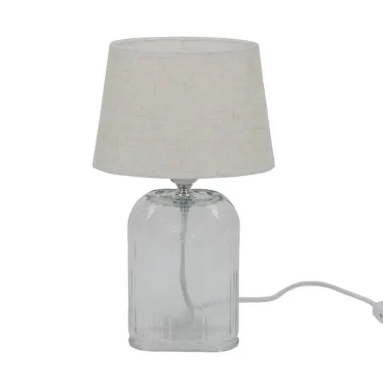 14" Ribbed Arches Glass Tabletop Lamp with Fabric Shade by Ashland&reg; Clear {1}