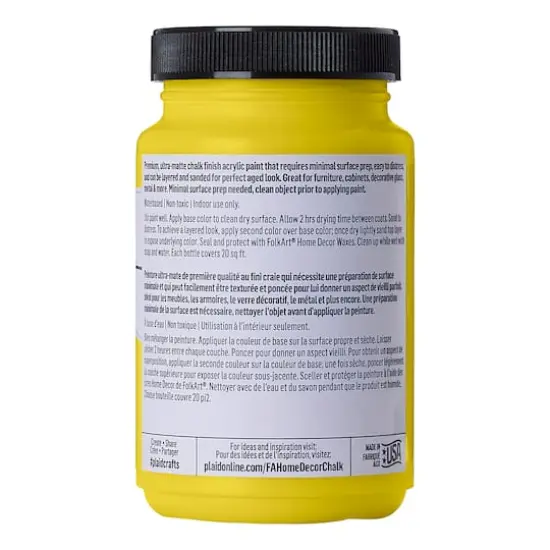 FolkArt&reg; Home Decor&trade; Chalk Paint Blazing Yellow {4}