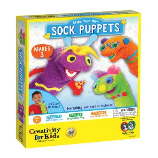 Creativity for Kids Make Your Own Sock Puppets Kit {1}