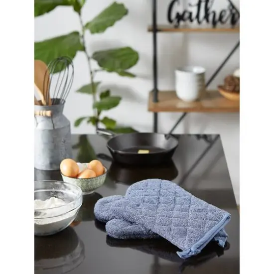 DII&reg; Terry Oven Mitts, 2ct. Stonewash Blue {7}