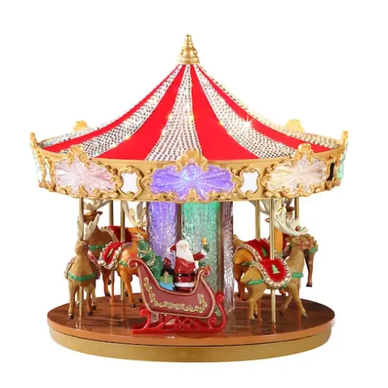 Mr. Christmas 12" Animated Crystal Very Merry Carousel {1}