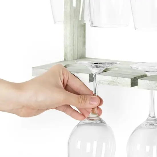 NEX™ Wall Mounted Wine Glass Stemware Rack Holder Hanger, 2ct. Gray Green {4}