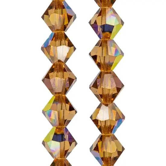 Preciosa Glass Crystal Bicone Beads, 6mm by Bead Landing&trade; Light Colorado Topaz AB {1}