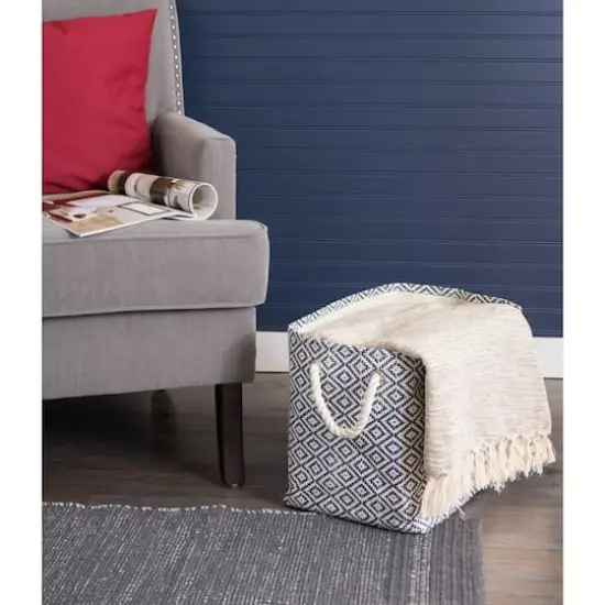 DII&reg; Small Geo Diamond Rectangle Paper Bin Nautical Blue {5}