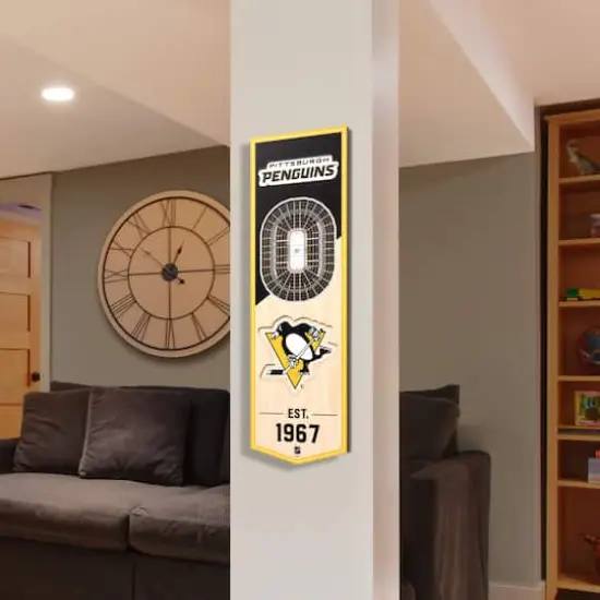19" NHL 3D StadiumView Banner Pittsburgh Penguins {4}