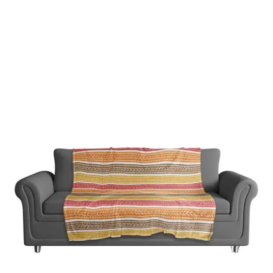 Fall Stripes Coral Fleece Blanket {4}