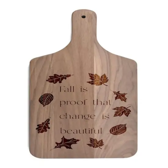 17" Change Is Beautiful Walnut Paddle Cutting Board {1}