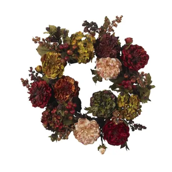 22" Autumn Hydrangea & Peony Wreath {1}