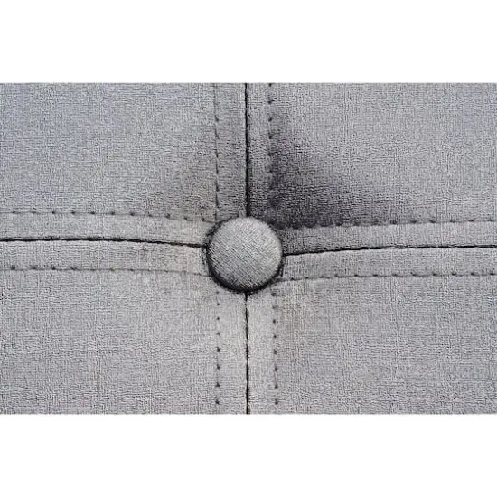 Simplify Metallic Faux Leather Folding Storage Ottoman Cube Pewter {6}