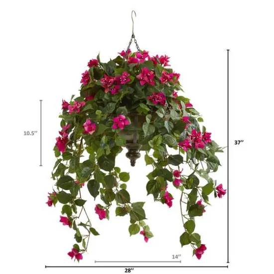 3ft. Pink Bougainvillea in Hanging Metal Bowl {3}