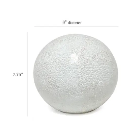 Simple Designs 7.7" Mosaic Stone Ball Table Lamp White {4}