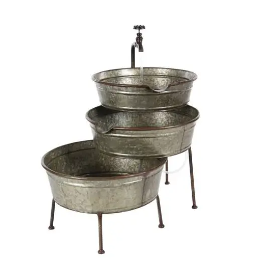 Grey Iron Farmhouse Fountain, 26" x 30" x 21" {6}