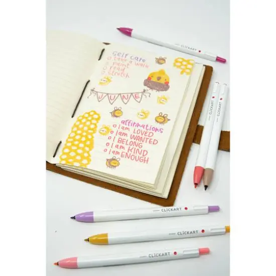 Zebra ClickArt Light Colors Retractable Marker Pen Set {5}