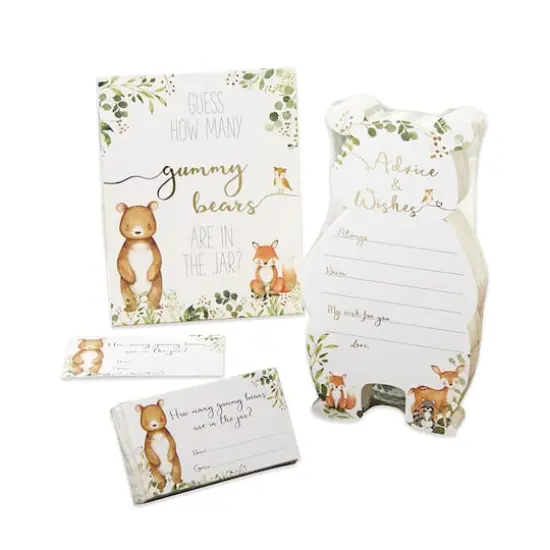 Kate Aspen&reg; Woodland Baby Advice Card & Baby Shower Game Set {1}